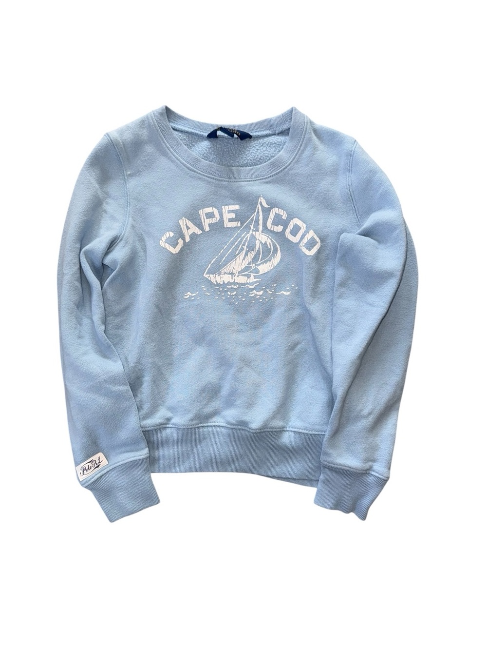Polo Ralph Lauren Girls L 12-14 Cape Cod Sweatshirt Blue Graphic Pullover EUC
